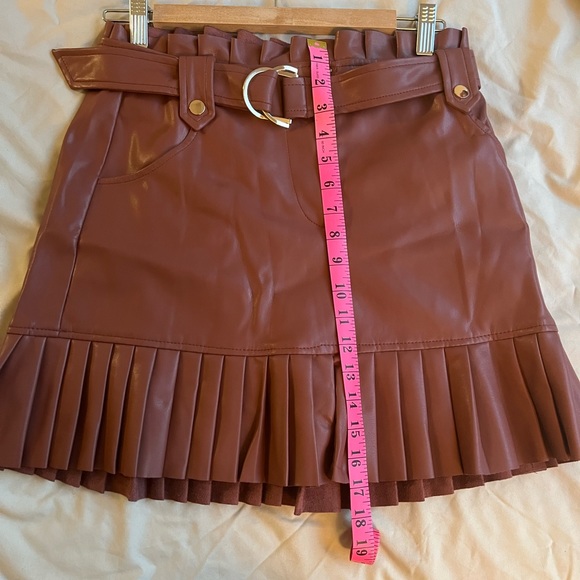 Zara brown leather skirt - Picture 3 of 4